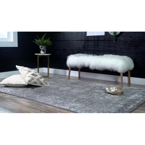 Mistana™ Brandt Floral Area Rug in Dark Gray & Reviews Wayfair